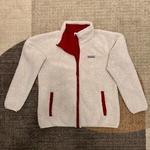 Columbia - Sherpa Full Zip Red and White Fleece Jacket - Large